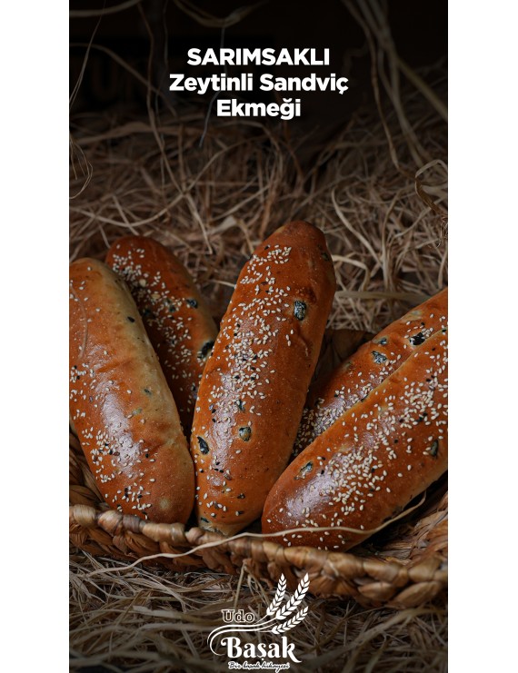 Sarımsaklı Zeytinli Sandviç Ekmeği